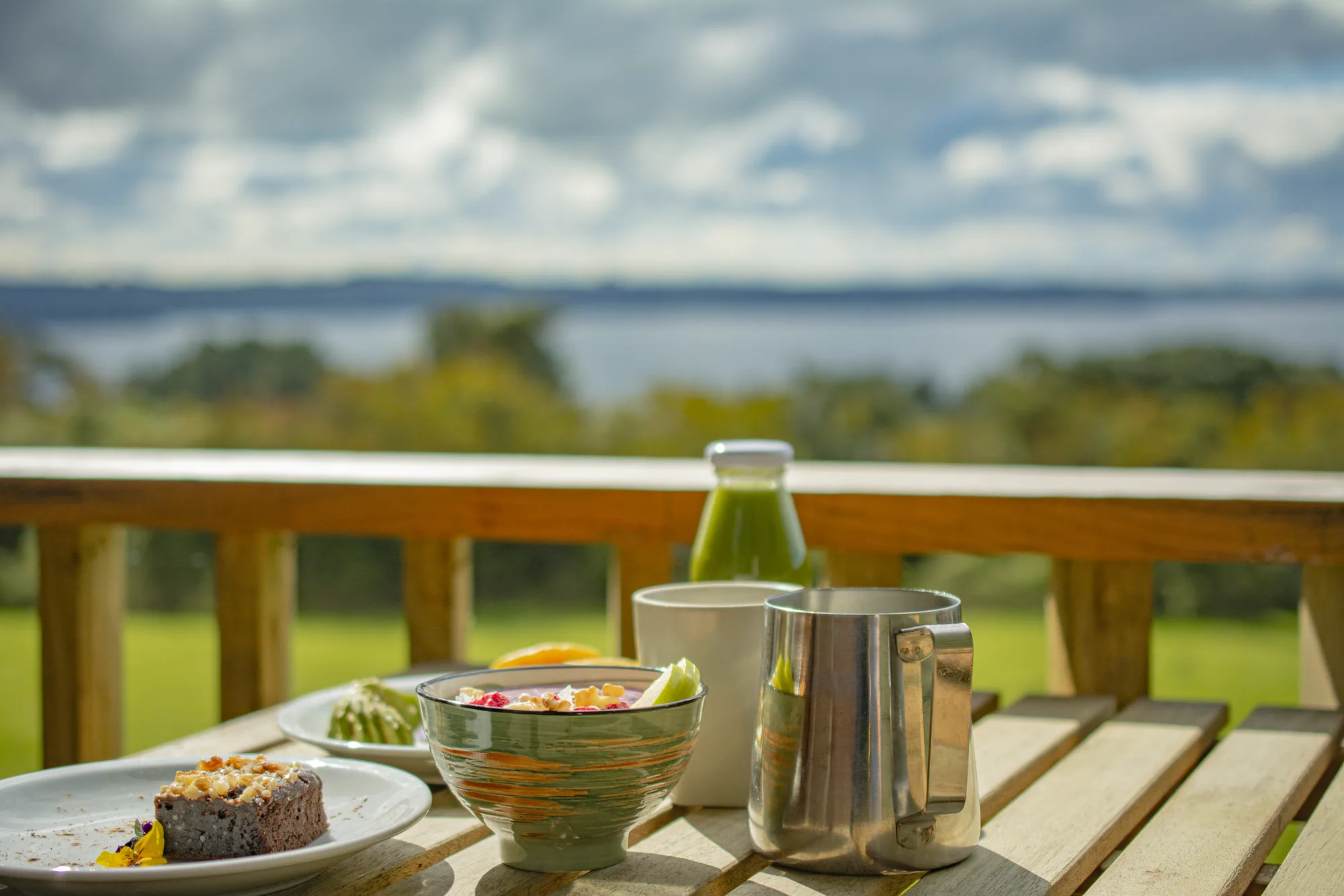 Desayuno vegano en Ave Lodge, Frutillar